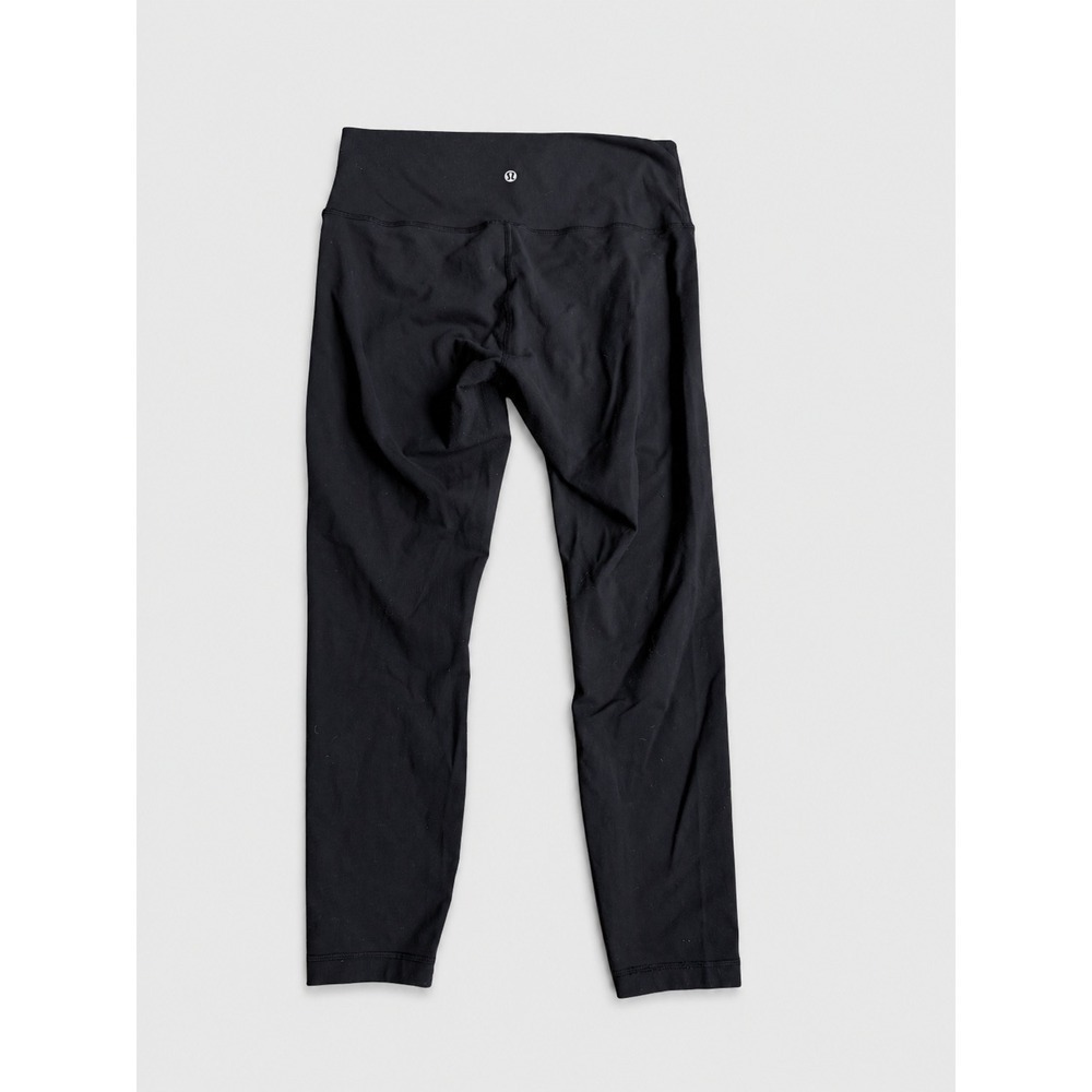 Lululemon High Rise Cropped Leggings Black Yoga Pants Size 8 23 Inch Inseam